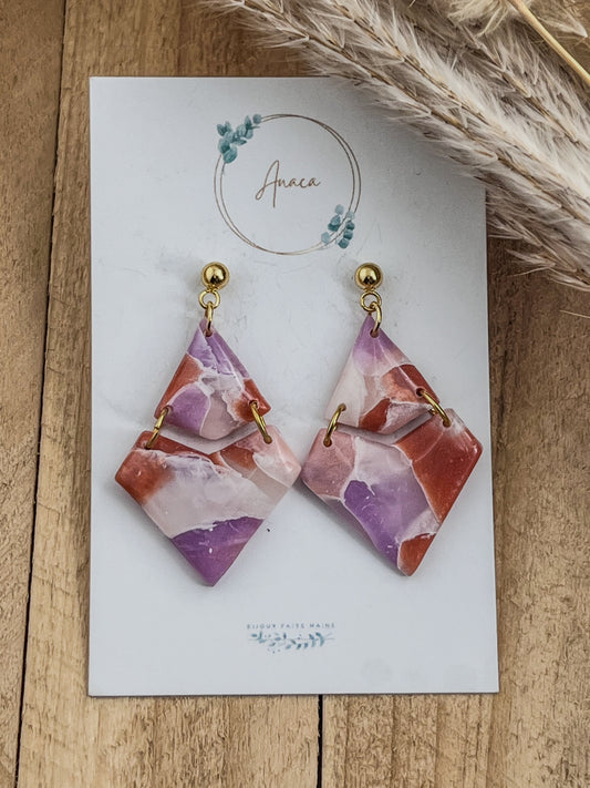 Z'Archives - Marbré #16 - Boucles d'oreilles