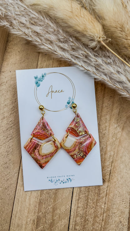 Z'Archives - Marbré #03-1 - Boucles d'oreilles