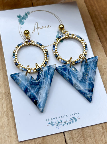 Z'Archives - Marbré #08-1 - Boucles d'oreilles