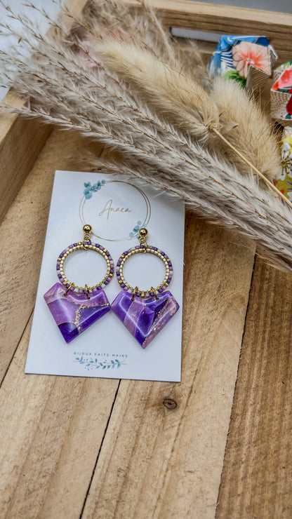 Z'Archives - Marbré #05-1 - Boucles d'oreilles