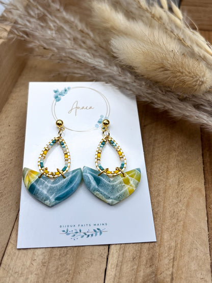 Z'Archives - Marbré #01-1 - Boucles d'oreilles
