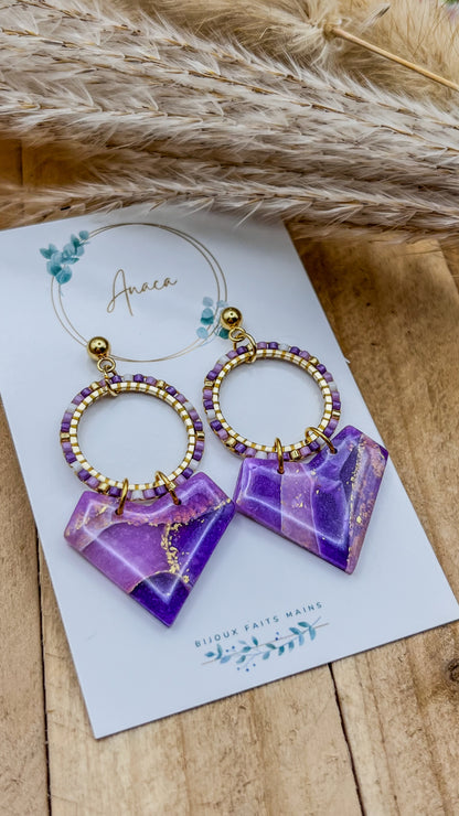 Z'Archives - Marbré #05-1 - Boucles d'oreilles