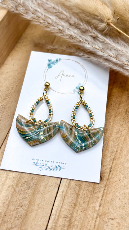 Z'Archives - Marbré #02-1 - Boucles d'oreilles