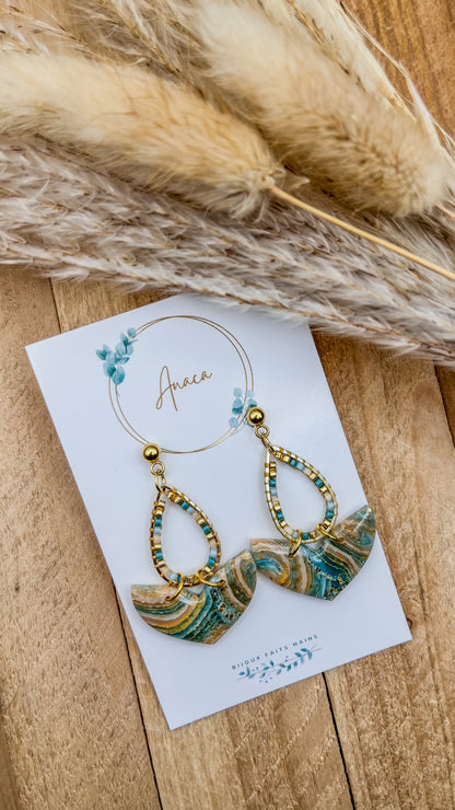 Z'Archives - Marbré #02-1 - Boucles d'oreilles
