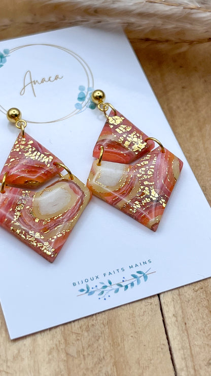 Z'Archives - Marbré #03-1 - Boucles d'oreilles