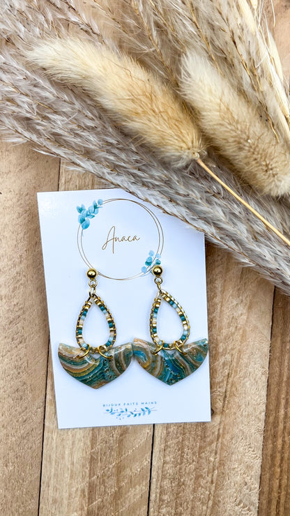 Z'Archives - Marbré #02-1 - Boucles d'oreilles