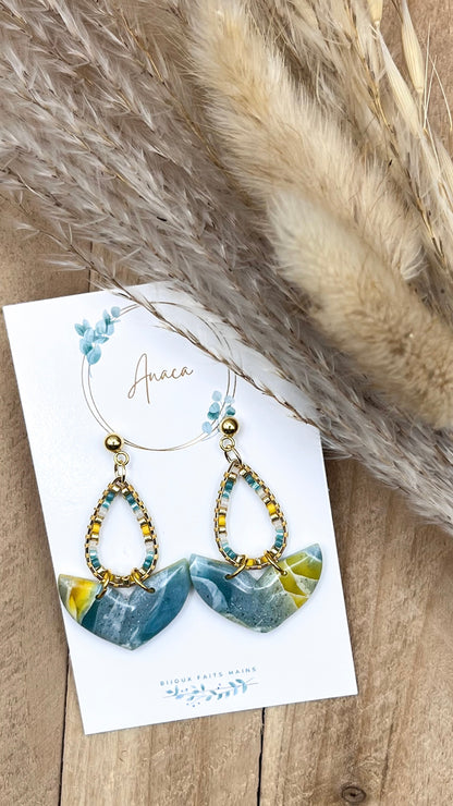 Z'Archives - Marbré #01-1 - Boucles d'oreilles