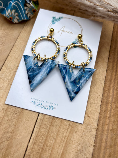 Z'Archives - Marbré #08-1 - Boucles d'oreilles