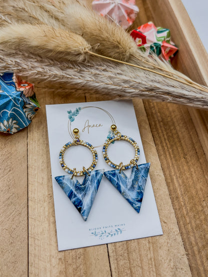Z'Archives - Marbré #08-1 - Boucles d'oreilles