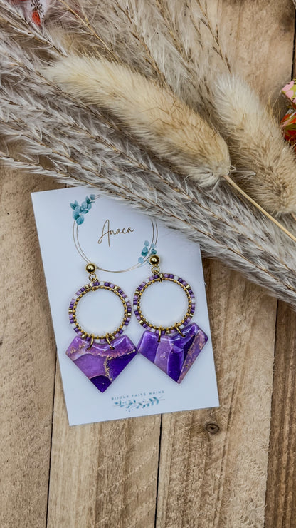 Z'Archives - Marbré #05-1 - Boucles d'oreilles