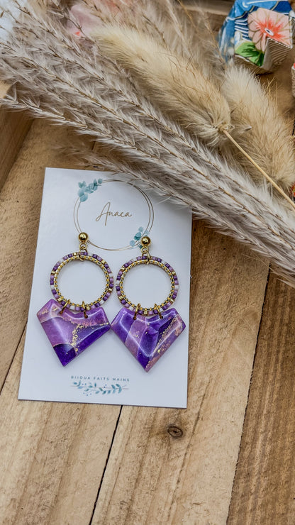 Z'Archives - Marbré #05-1 - Boucles d'oreilles