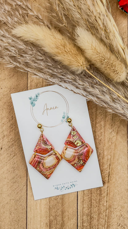 Z'Archives - Marbré #03-1 - Boucles d'oreilles