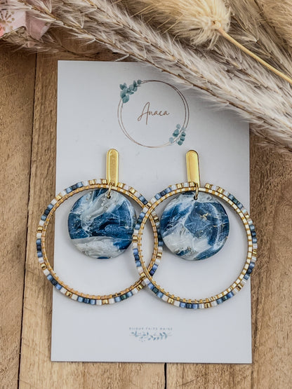Z'Archives - Marbré #08-2 - Boucles d'oreilles