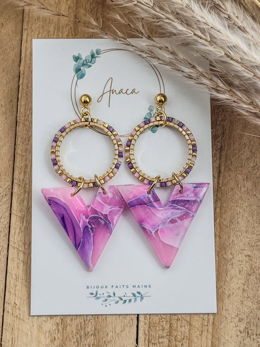 Z'Archives - Marbré #19-2 - Boucles d'oreilles