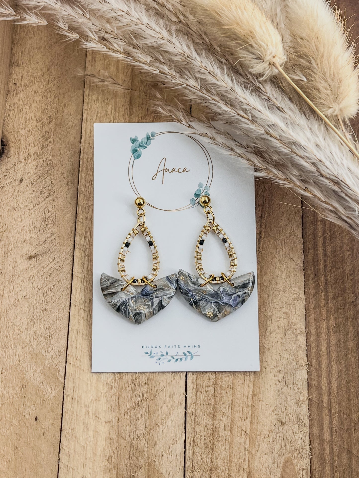 Z'Archives - Marbré #20-1 - Boucles d'oreilles